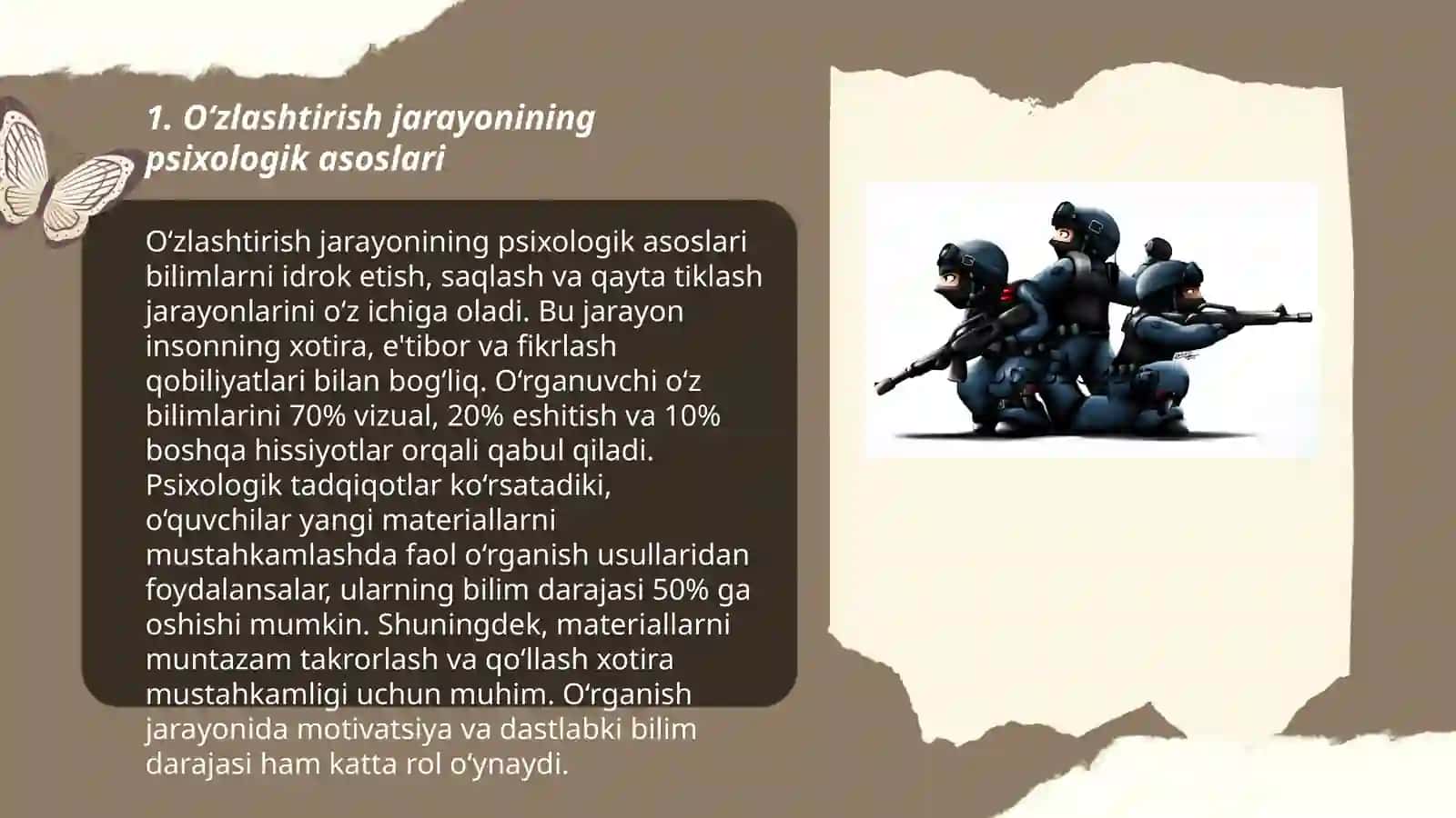 Faoliyatning o'zlashtirilishi va malakalarni egallash 3
