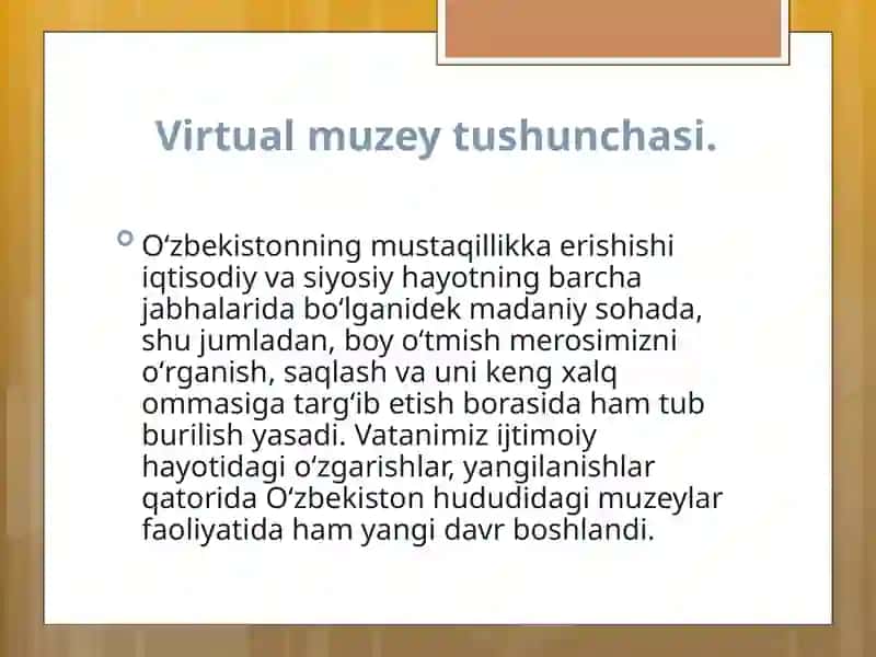 Kichik virtual muzey loyihasini shakllantirish 3
