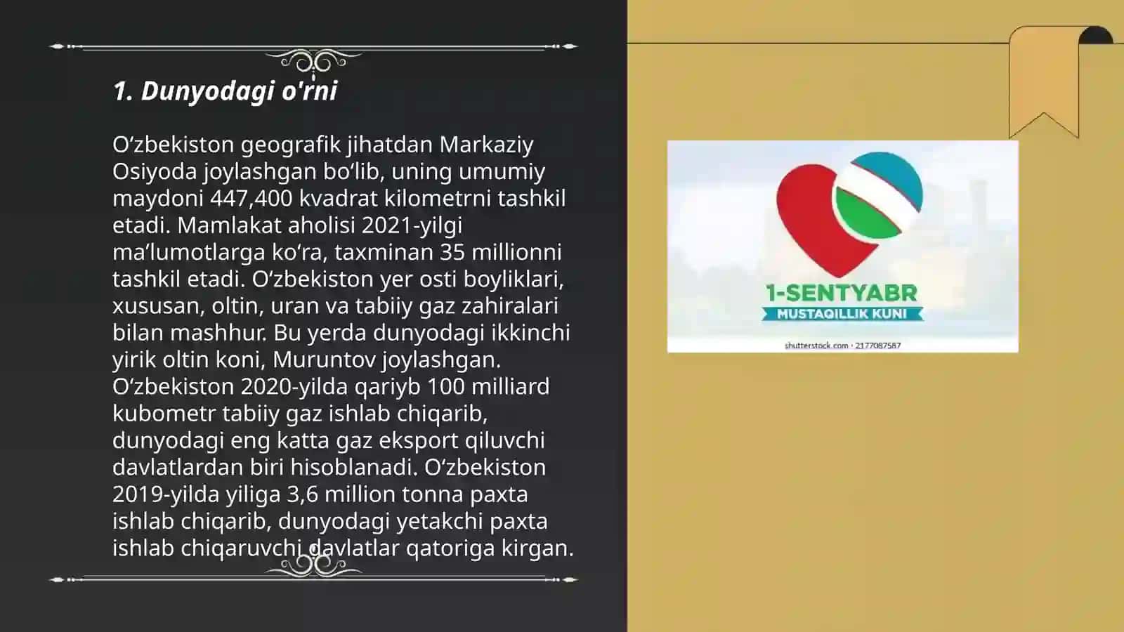 Dunyodagi o'rni 3