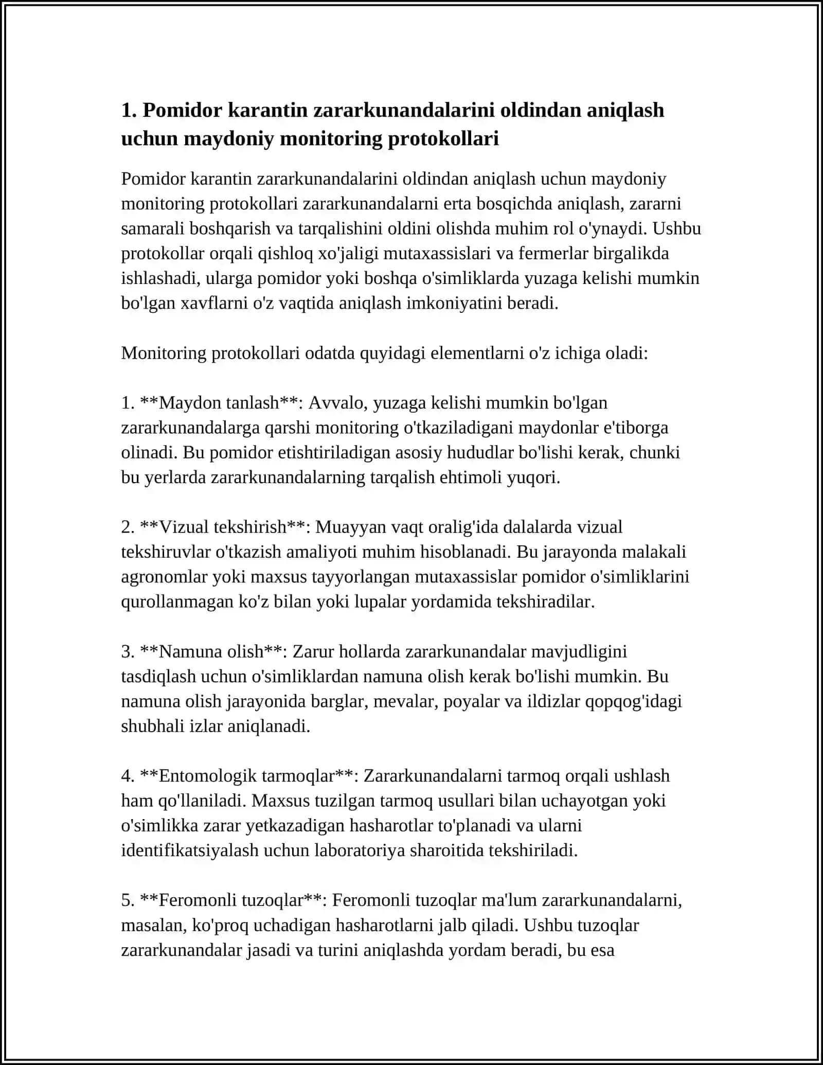 POMIDORNI KARANTIN ZARARKUNANDALARINI OLTINDAN ANIQLASH 3