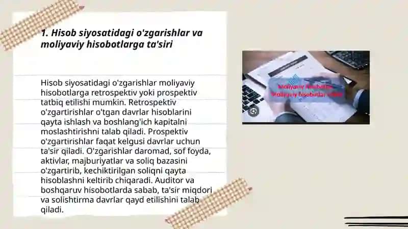 Hisobot siyosati va farqlanuvchi holatlar 3