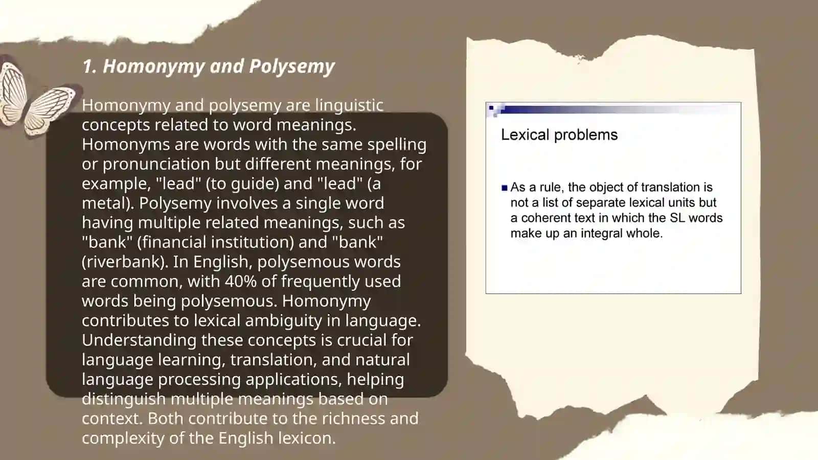 Lexical problems in Translation theory 3
