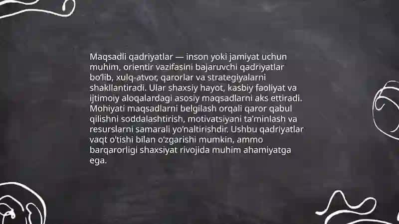 Maqsadli qadriyatlar 3