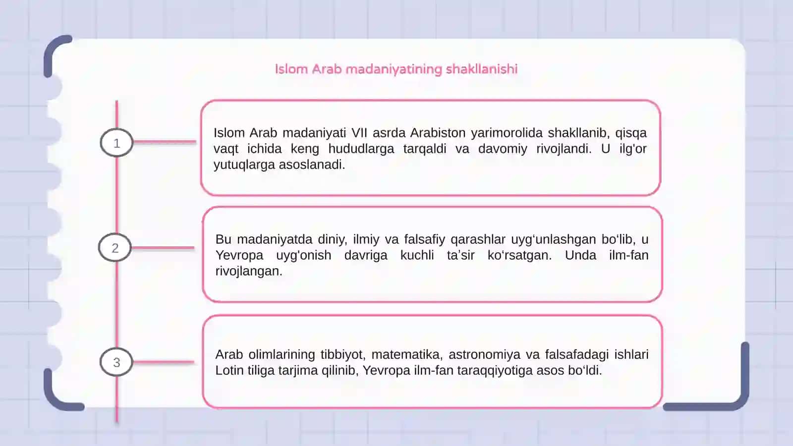 Islom Arab Madaniyatining Yevropa madaniyatiga taʼsiri 3