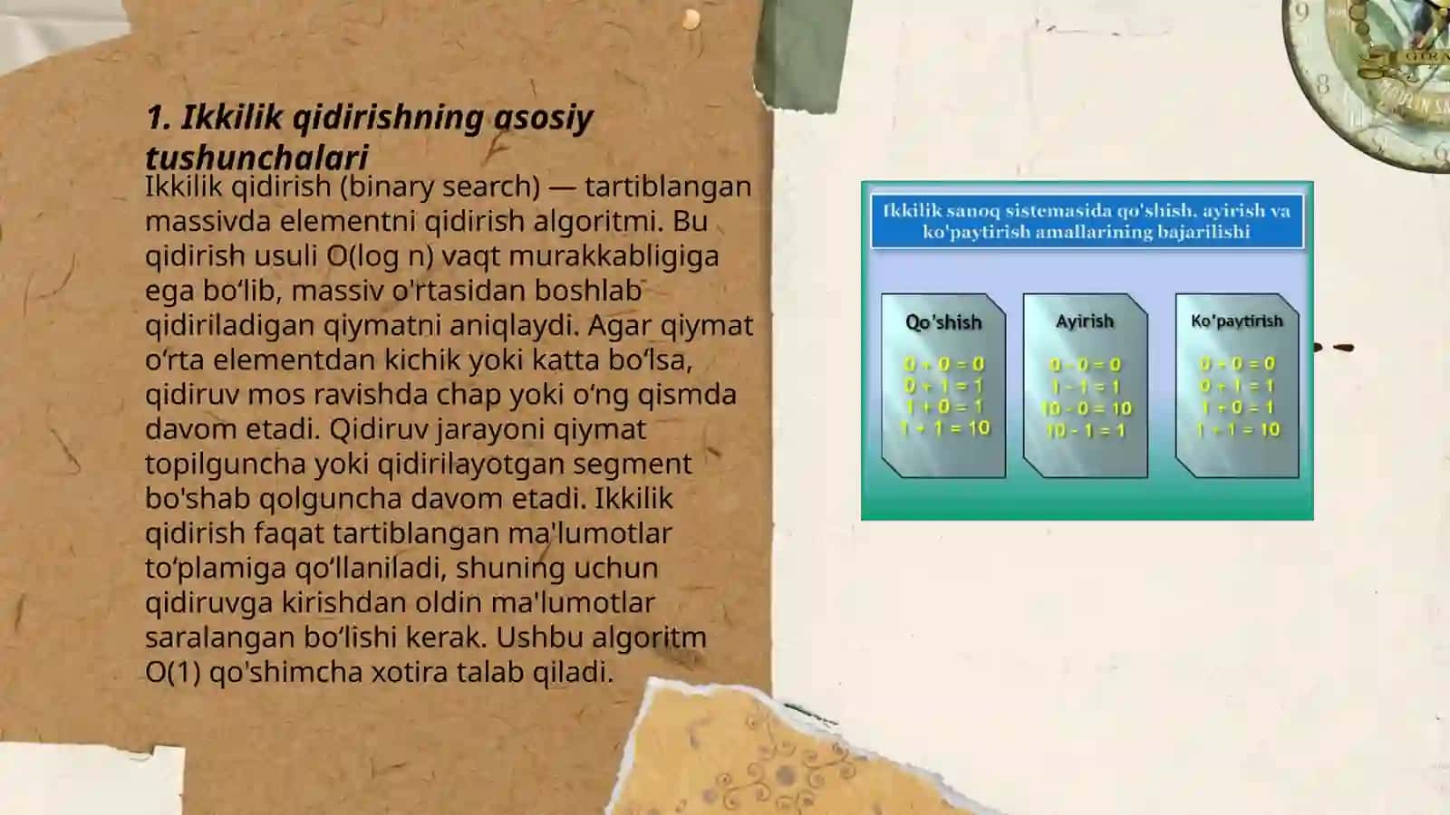 Ikkilik qidirish (Biniary search) 3