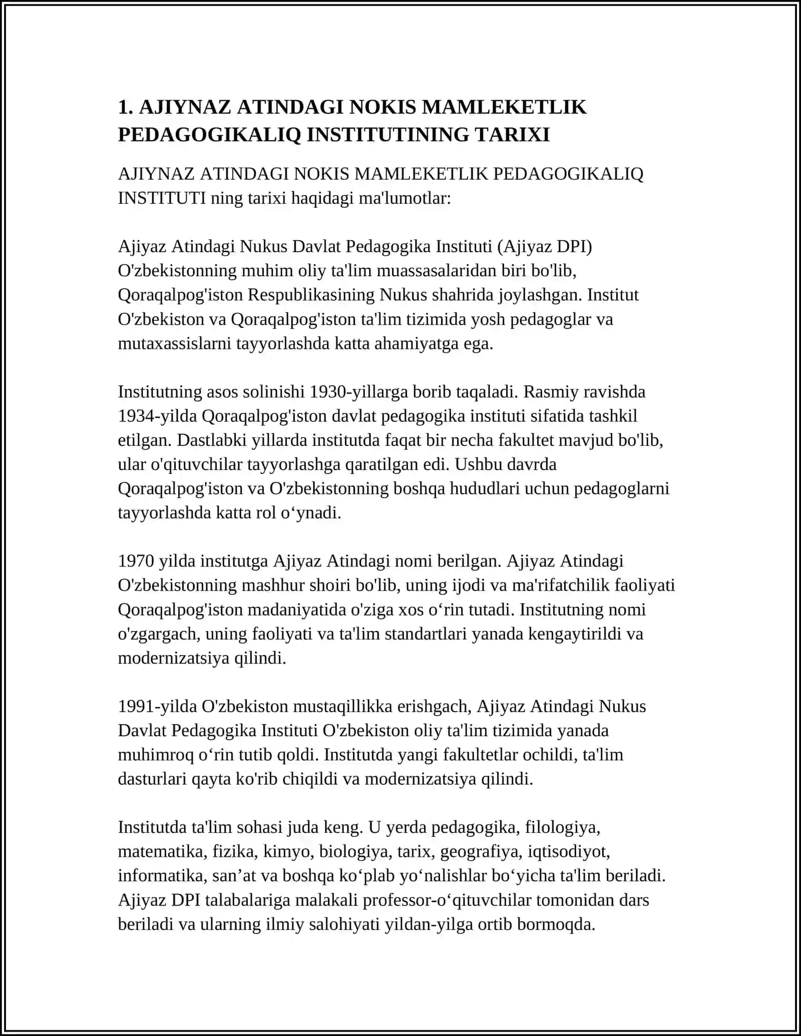 AJIYNAZ ATINDAGI NOKIS MAMLEKETLIK PEDAGOGIKALIQ INSTITUTI 3