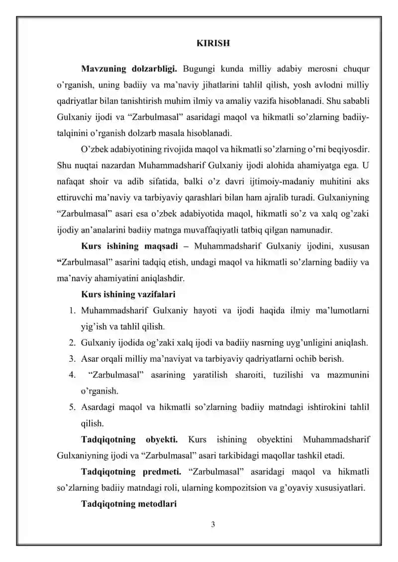 Gulxaniy masallarida xalq maqollarining badiiy ifodasi 3