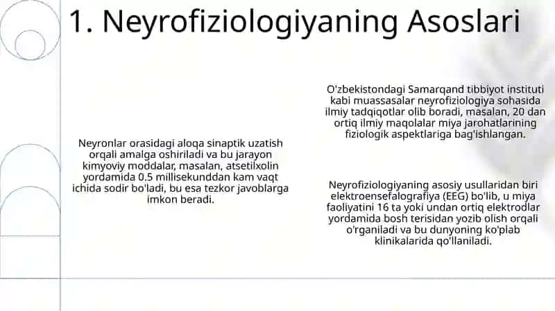 Neyrofiziologiya va uning õrganilishi 3