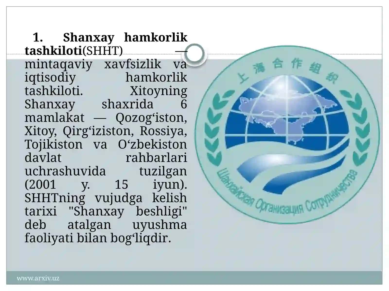Shanxay hamkorlik tashkiloti 3