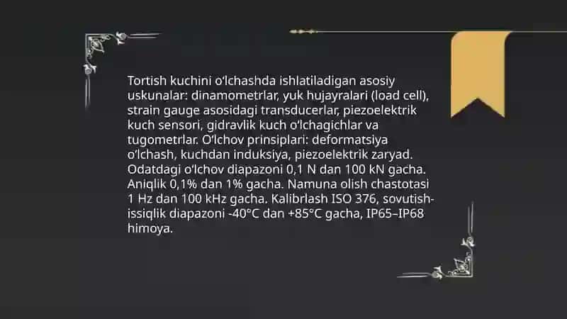 Tortish sifatlarining diagnostika qilish texnik vositalari 3