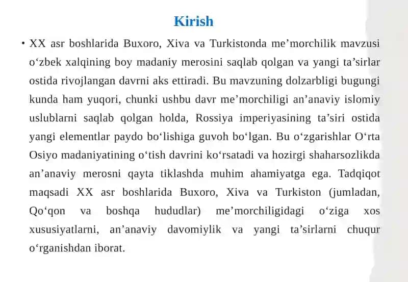 Buxoro, Xiva va Turkiston dame’morchilik 3