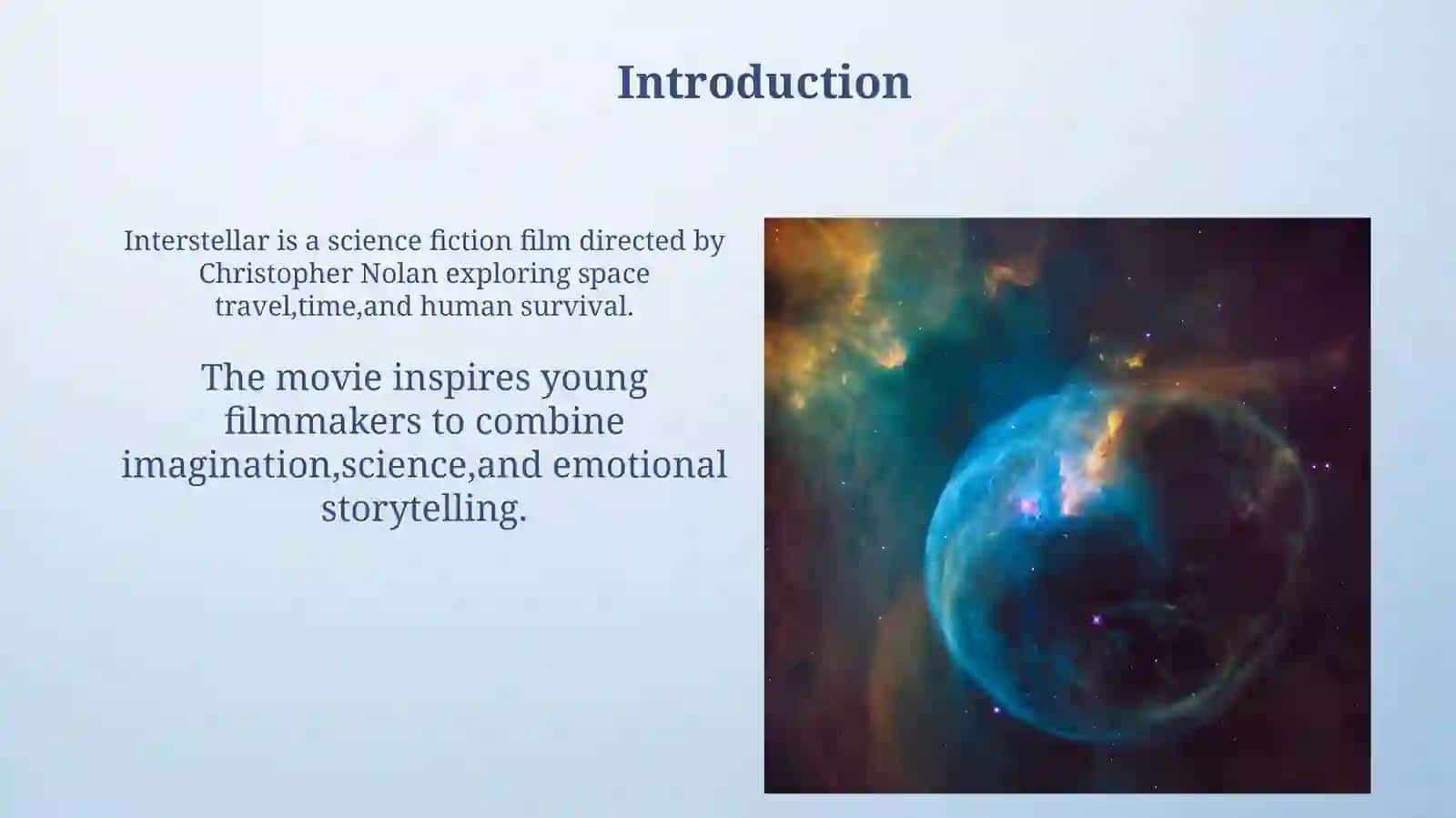Young film makers Interstellar 3