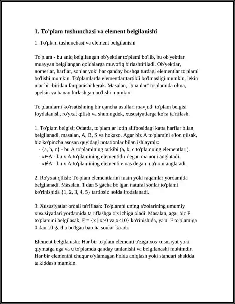 TO'PLAMLAR VA ULAR USTIDA AMALLAR 3