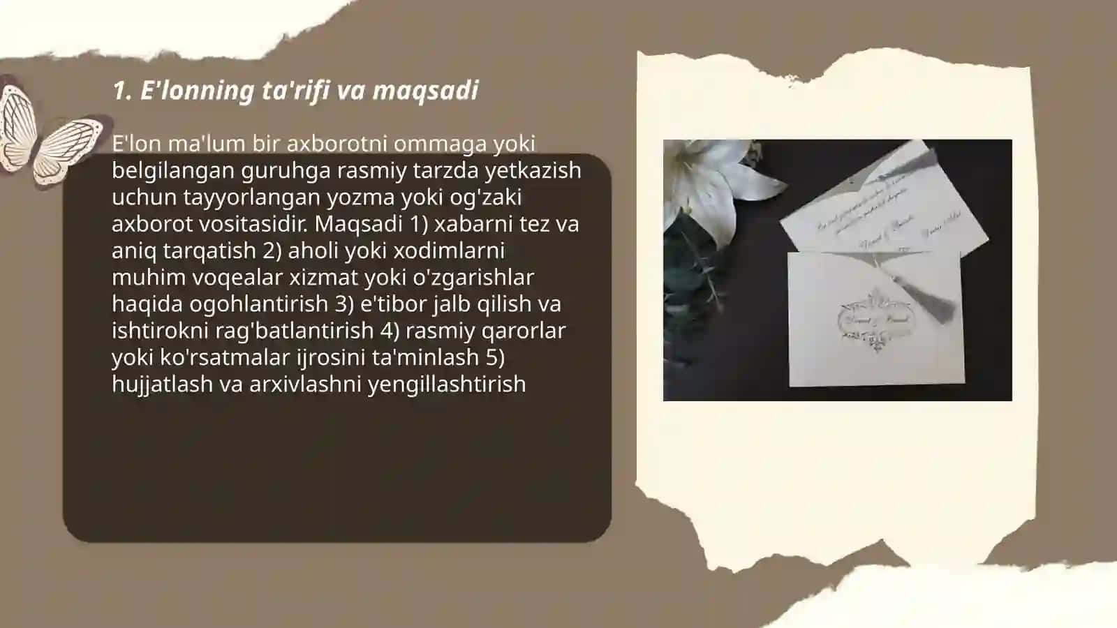 E'lon, taklifnoma, telegramma, telefonogramma, hisobot 3