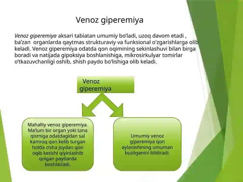 Vena va limfa tomirlari patalogiyasi. Tomirlarga aralashishdagi patalogiya (intervensi) 3