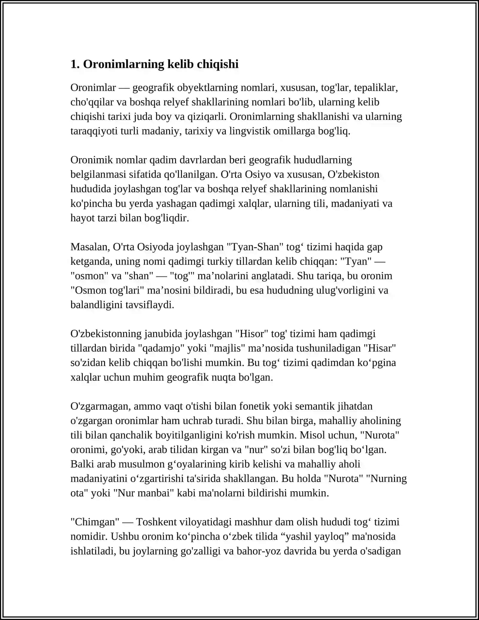 ORONIMLAR TOPONIMNING BIR TURI SIFATIDA 3