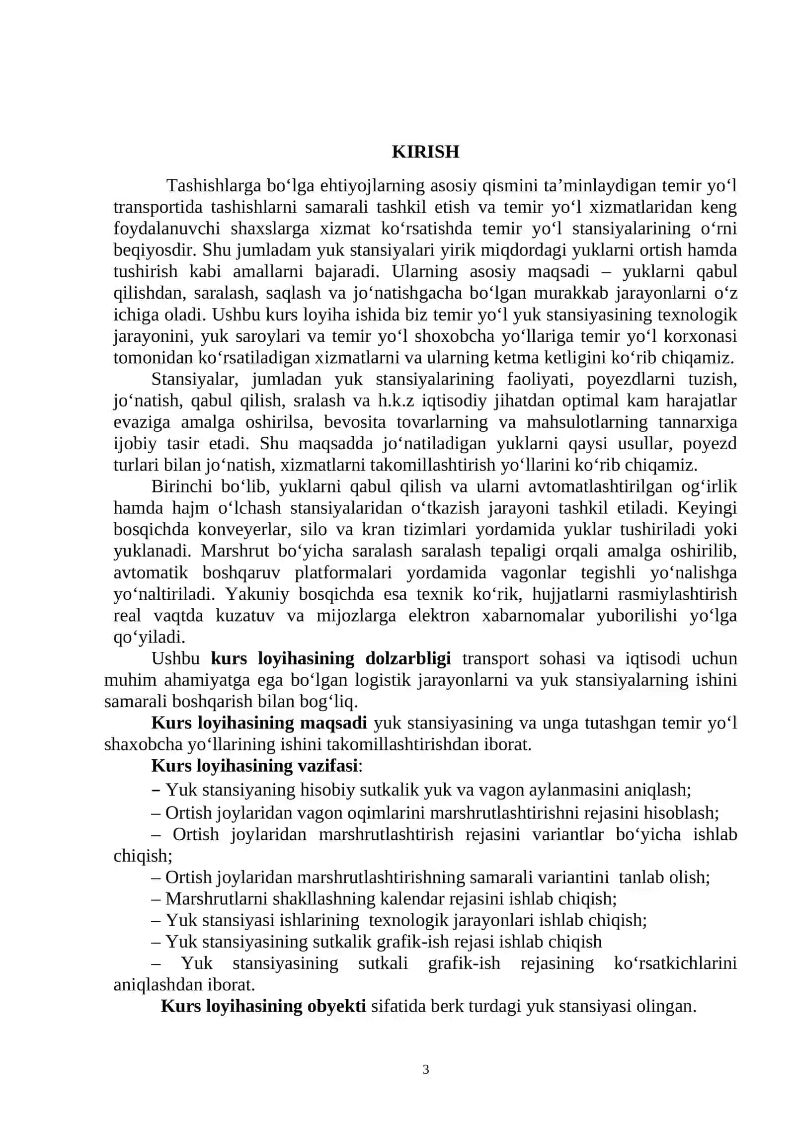YUK STANSIYASI VA UNGA TUTASHGAN TEMIR YO‘L SHOXOBCHA YO‘LLARINING ISHINI TASHKIL ETISH 3