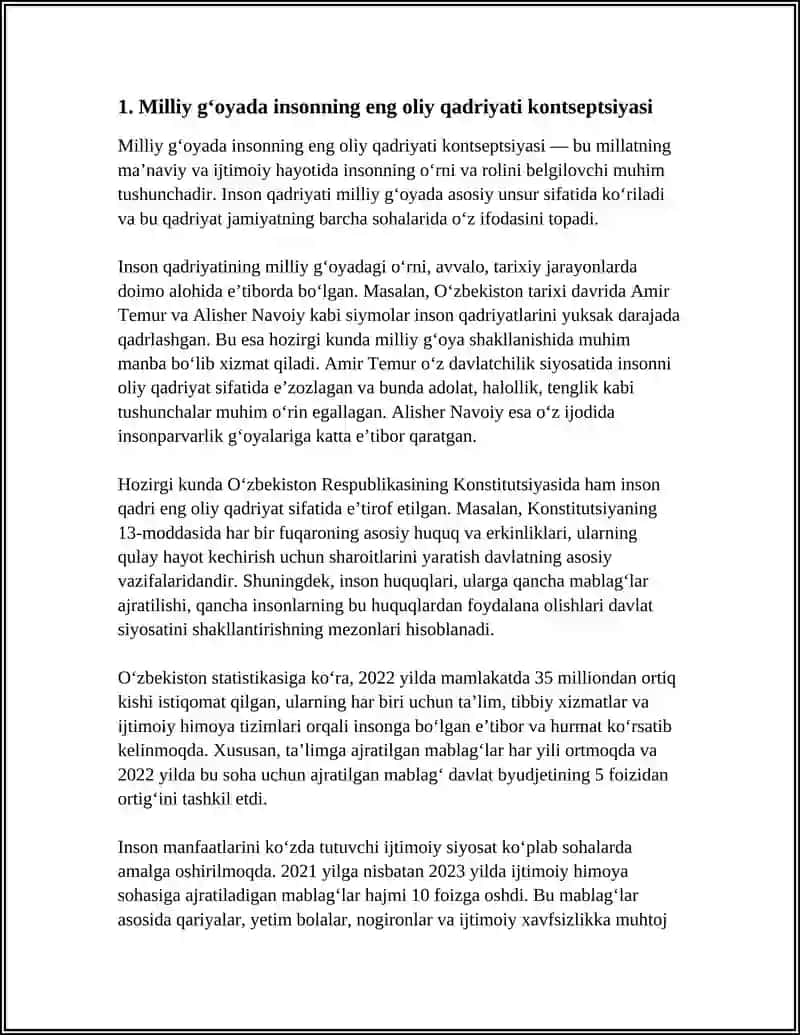 MILLIY G‘OYADA INSON – ENG OLIY QADRIYAT 3