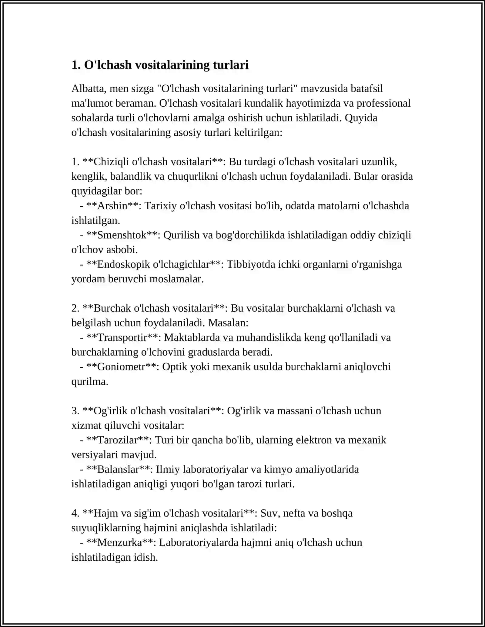 OʻLCHASH VOSITALARI VA ULARNING XUSUSIYATLARI 3
