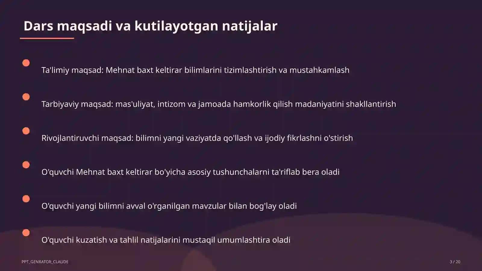 Mehnat baxt keltirar (3-sinf) 3