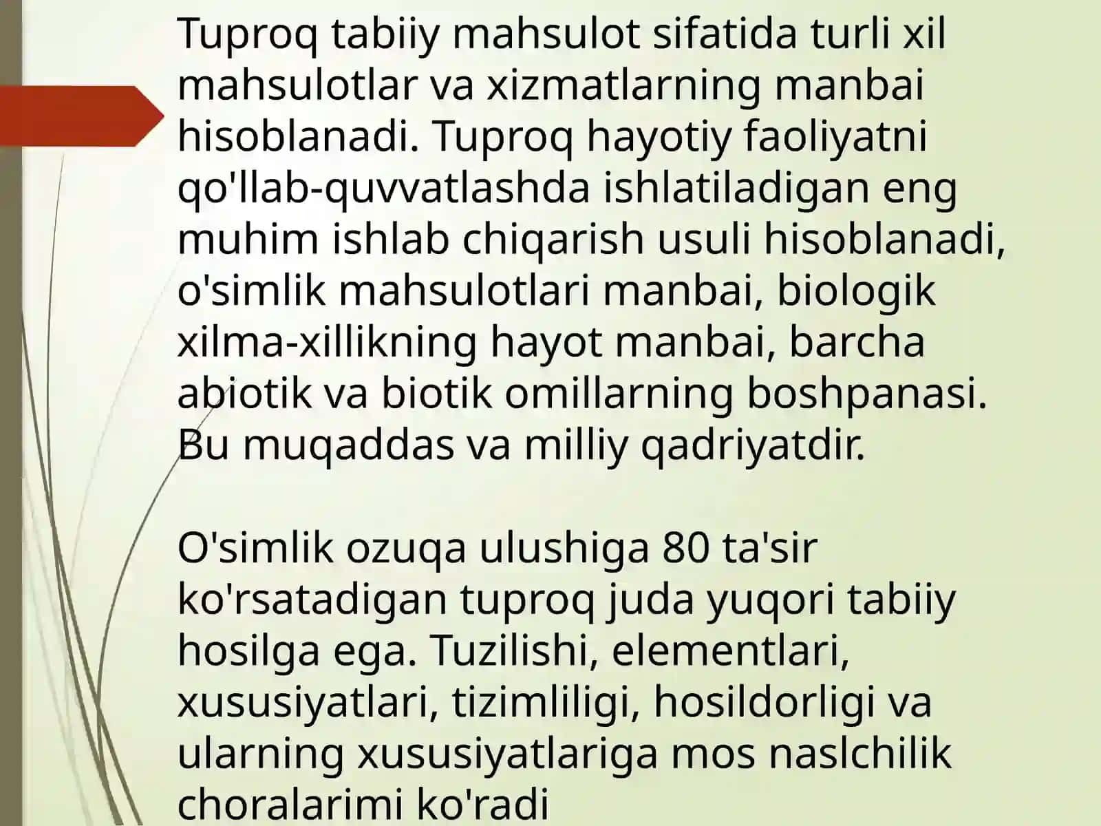 Tuproqning ekalogik vazifalari 3