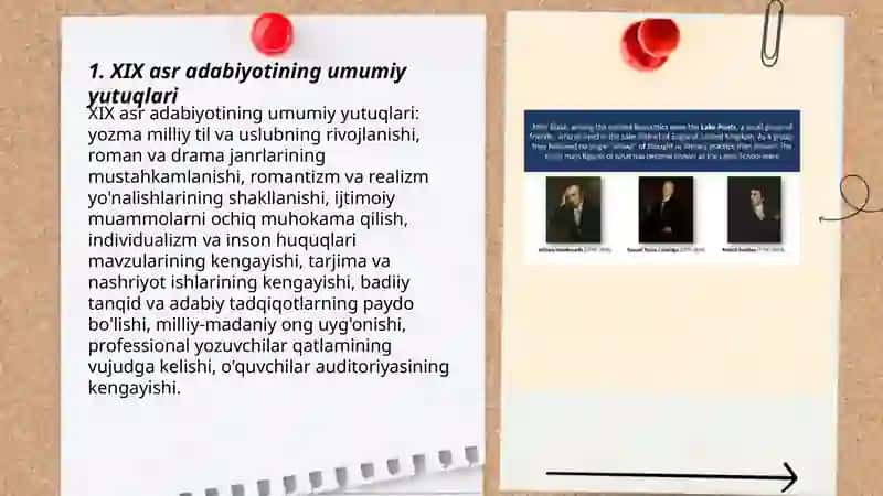 XIX asr adabiyotining umumiy yutuqlari 3