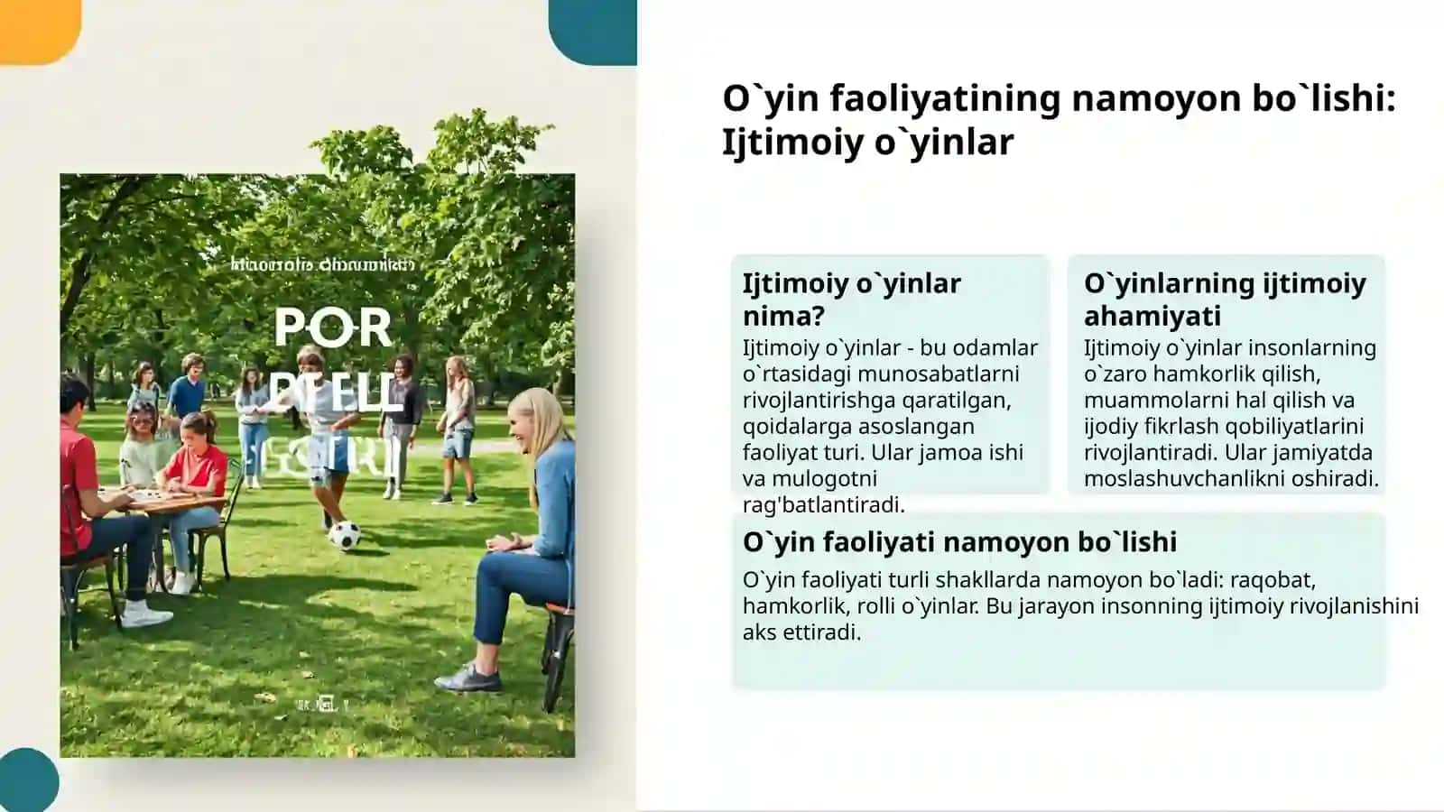 O'yin faoliyati: Rivojlanish va namoyon bo'lish 3