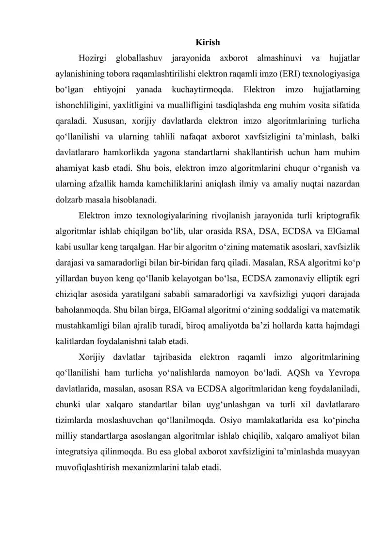 Xorijiy davlatlarning elektron raqamli imzo algoritmlarini tahlili 3