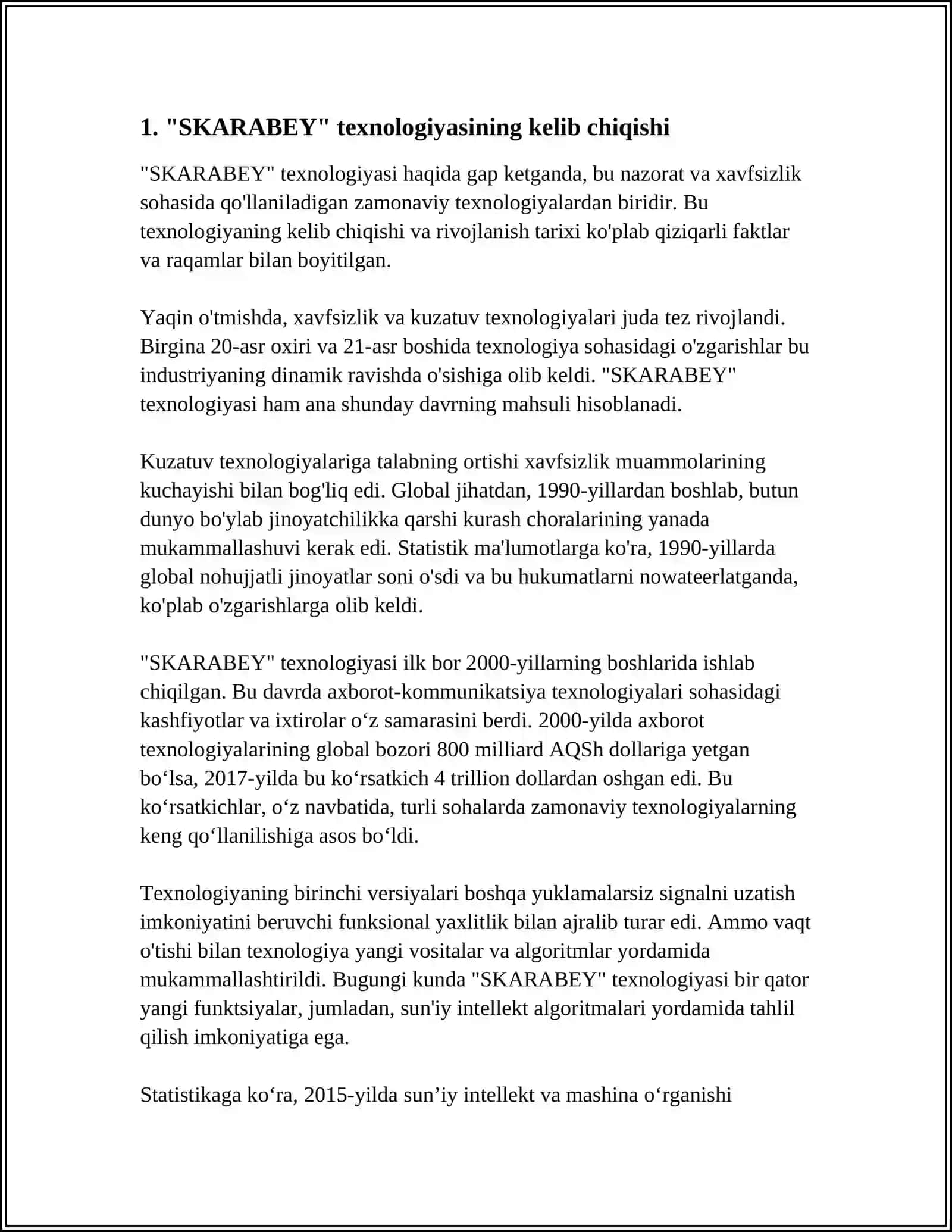 “SKARABEY” TEXNOLOGIYASI 3