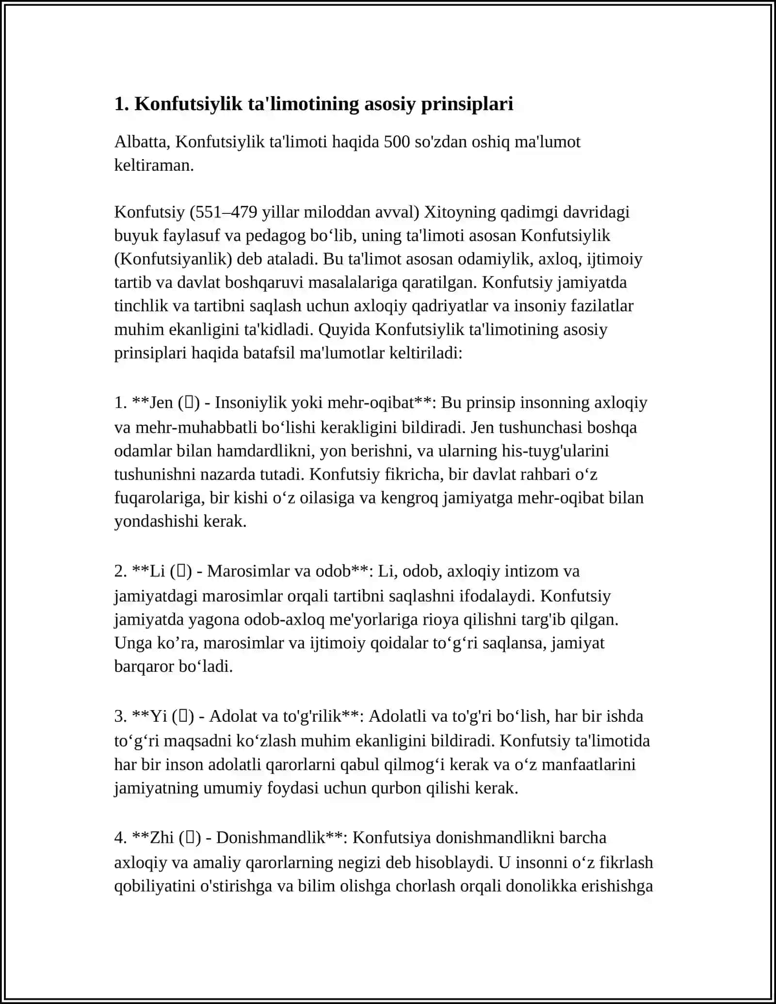 MUSTAQIL ISH Mavzu: KONFUTSIYLIK TAʼLIMOTI 3