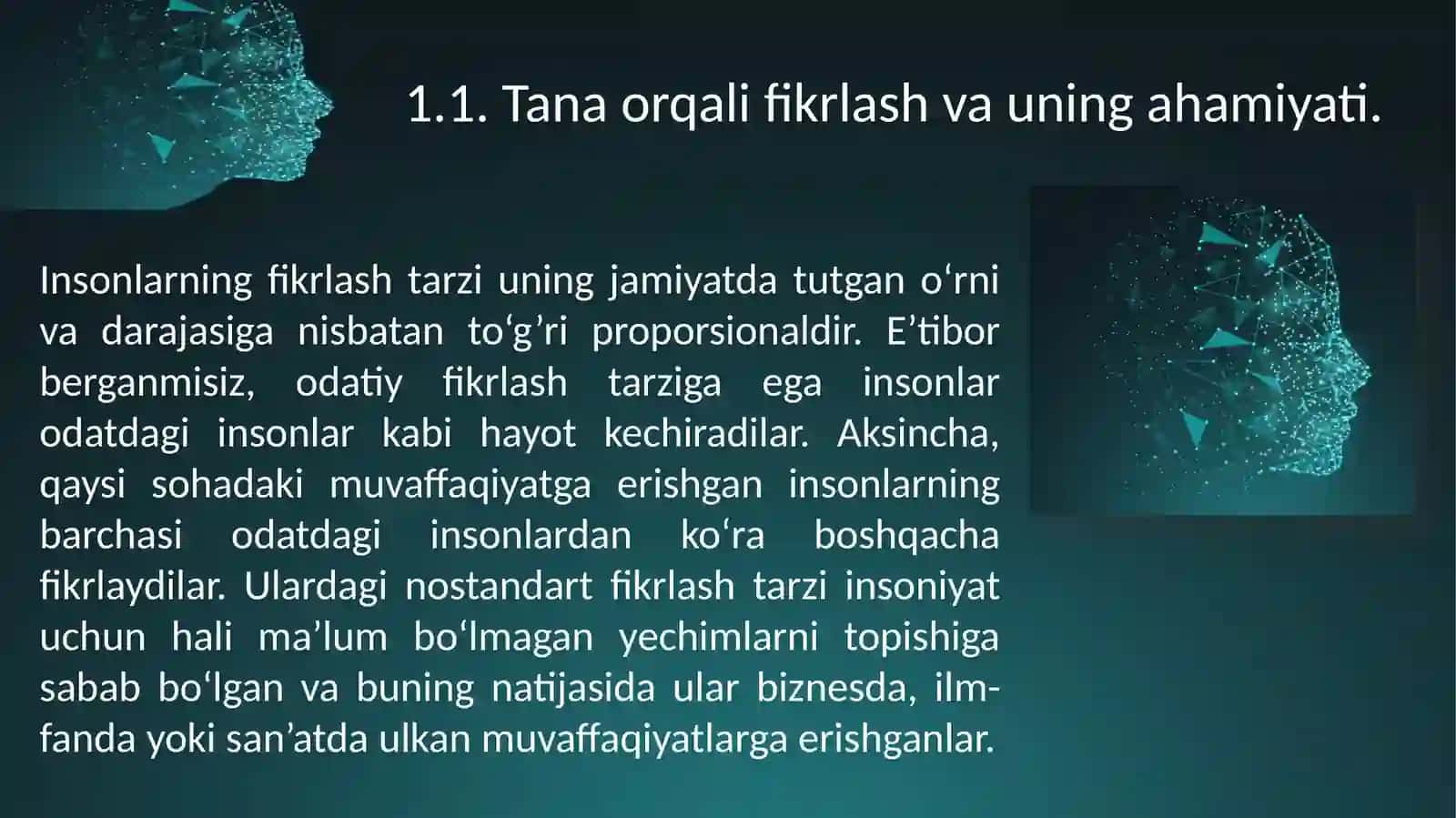 Tana fikrlash. Ijodiy bosim 3