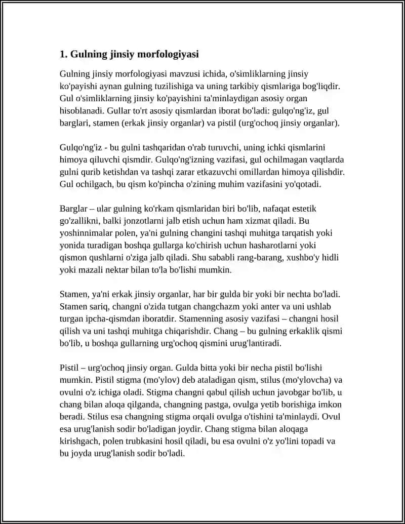 O'Simliklarning Jinsiy Ko'payishi 3
