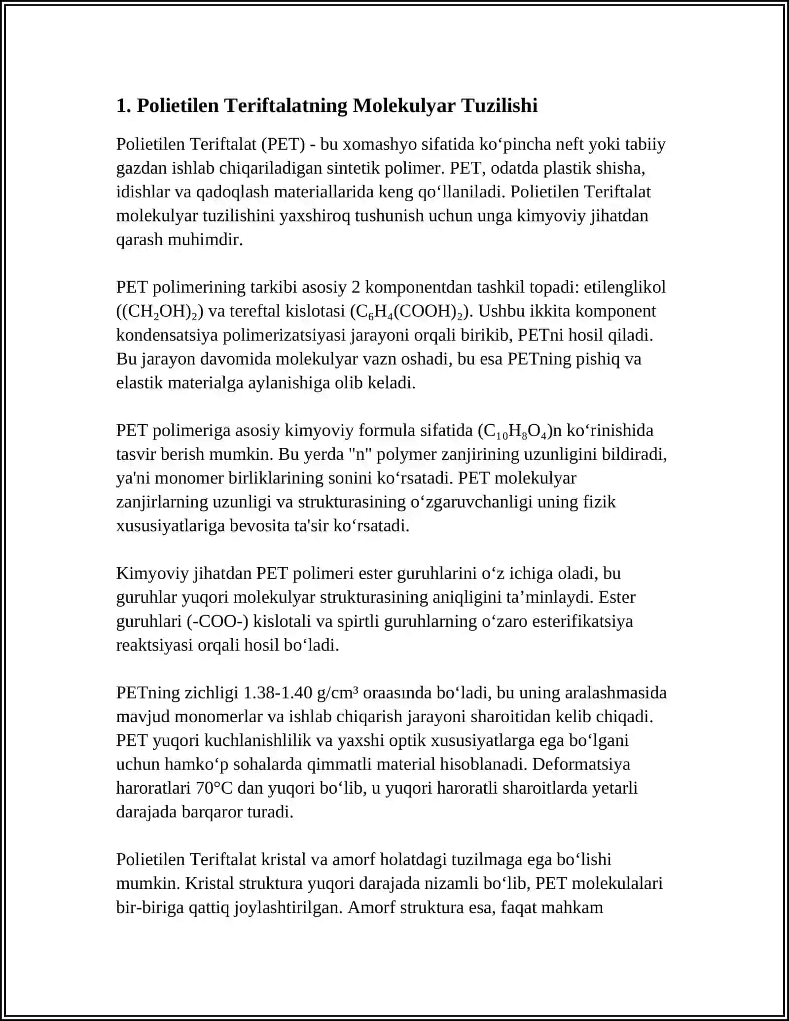 POLIETILEN TERIFTALATNI XOSSALARI 3