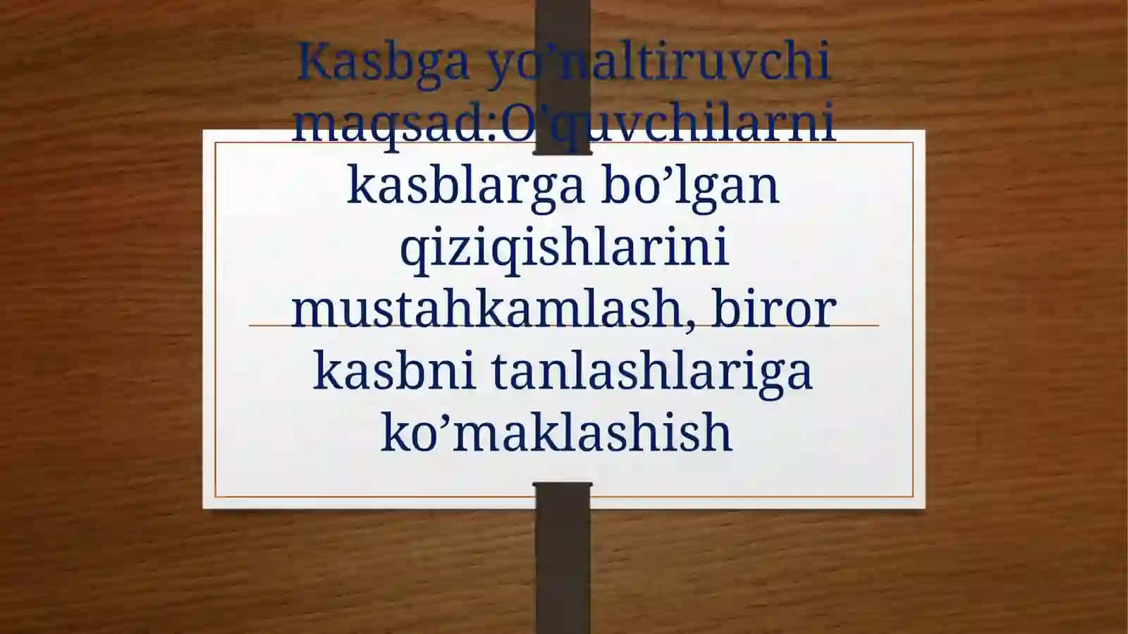 KASB TANLASHGA YO’LLASH TEXNOLOGIYASI 3