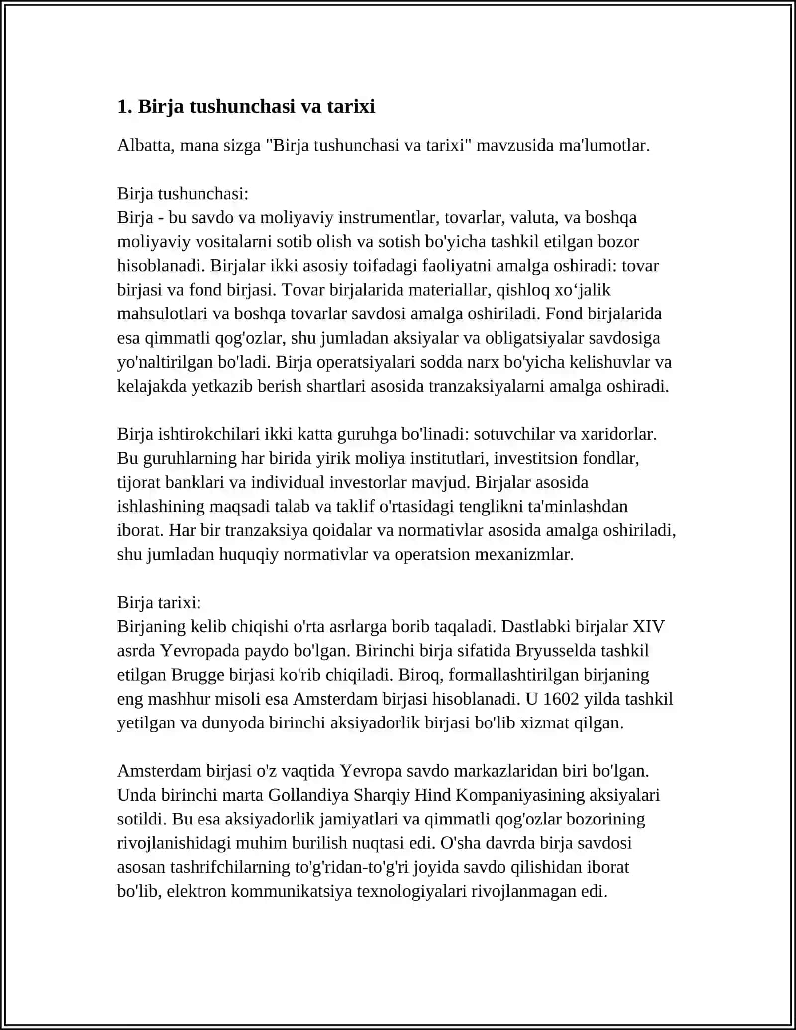 BIRJA TARIXI VA EVOLYUTSIYASI 3