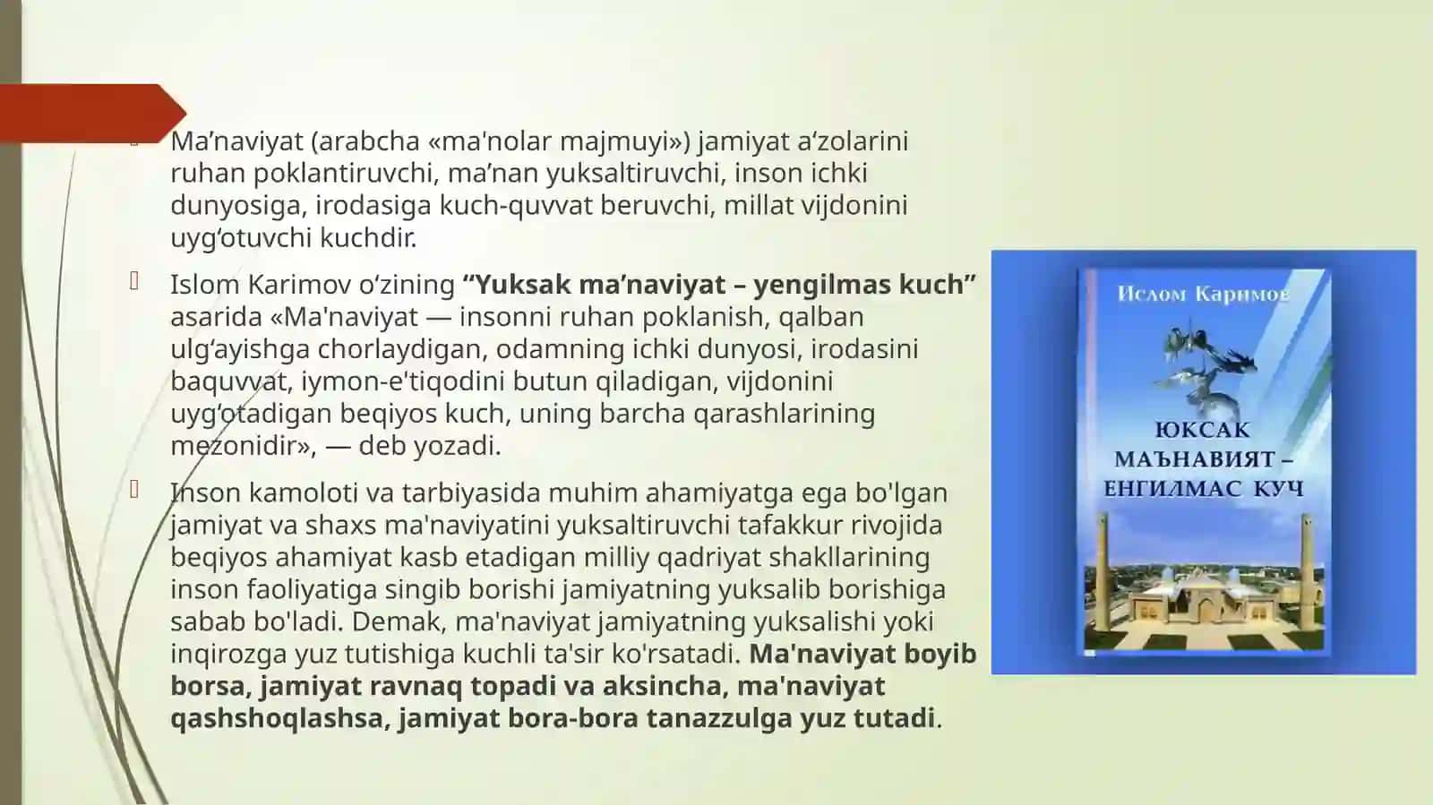 Ma’naviy hayotdagi o‘zgarishlar, madaniy taraqqiyot muammolari 3