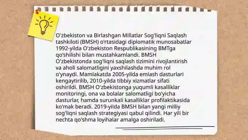 O'zbekiston va BMSH munosabatlari 3
