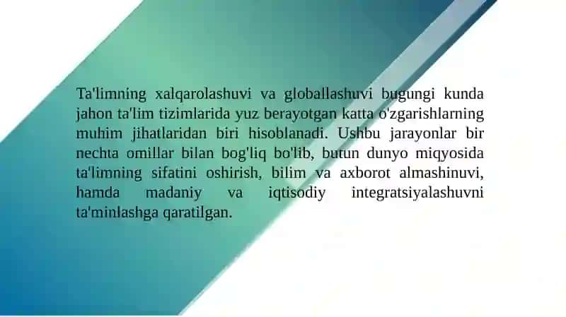 Ta’limning xalqaro lashuvi va globallashuvi 3