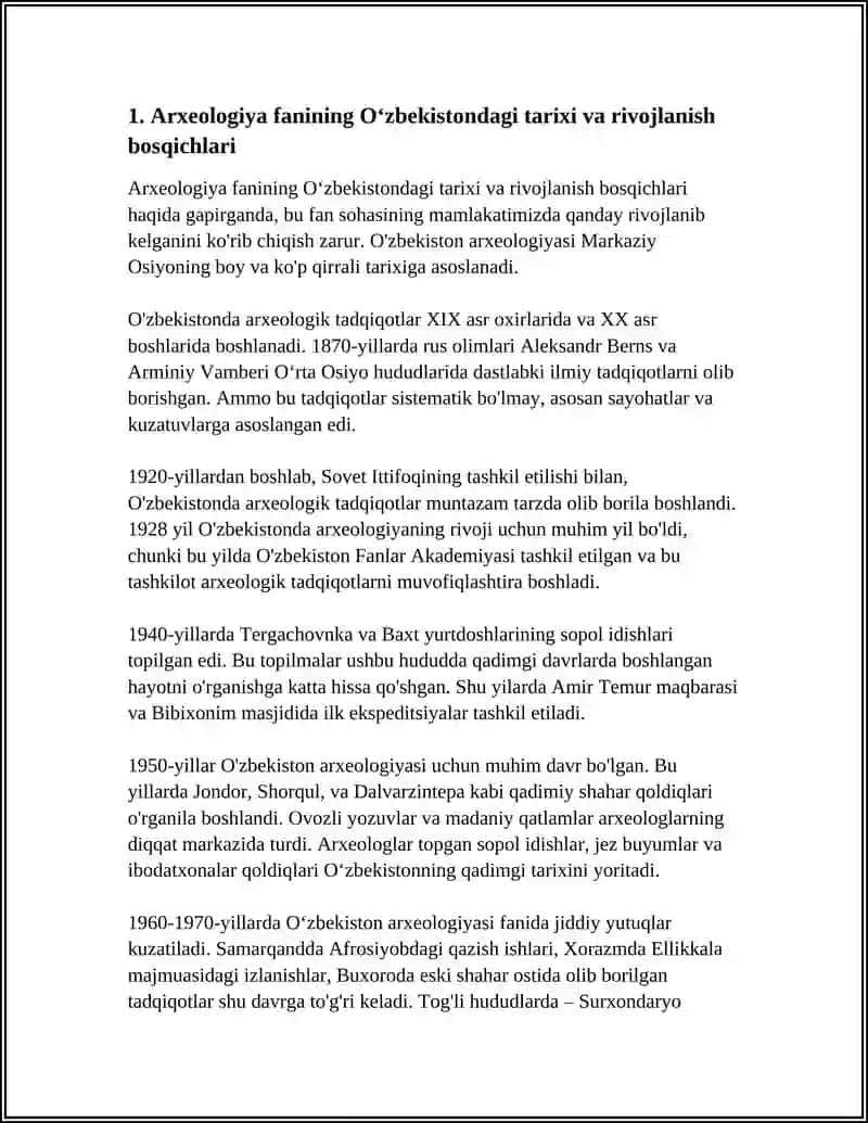 OʻZBEKISTONDA ARXEOLOGIYA FANINING RIVOJLANISHI 3