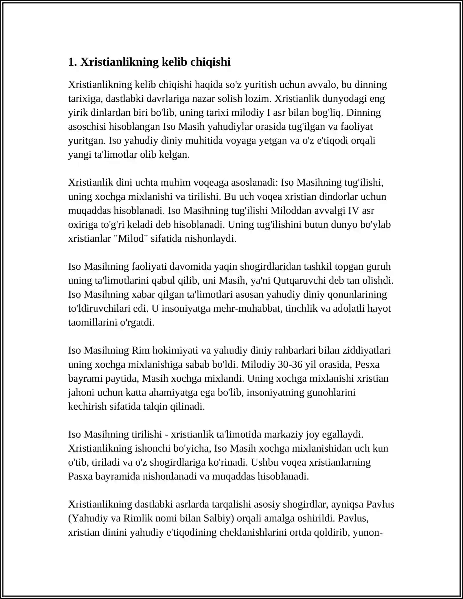 XRISTIANLIK DINI TARIXI VA G'OYALARI 3