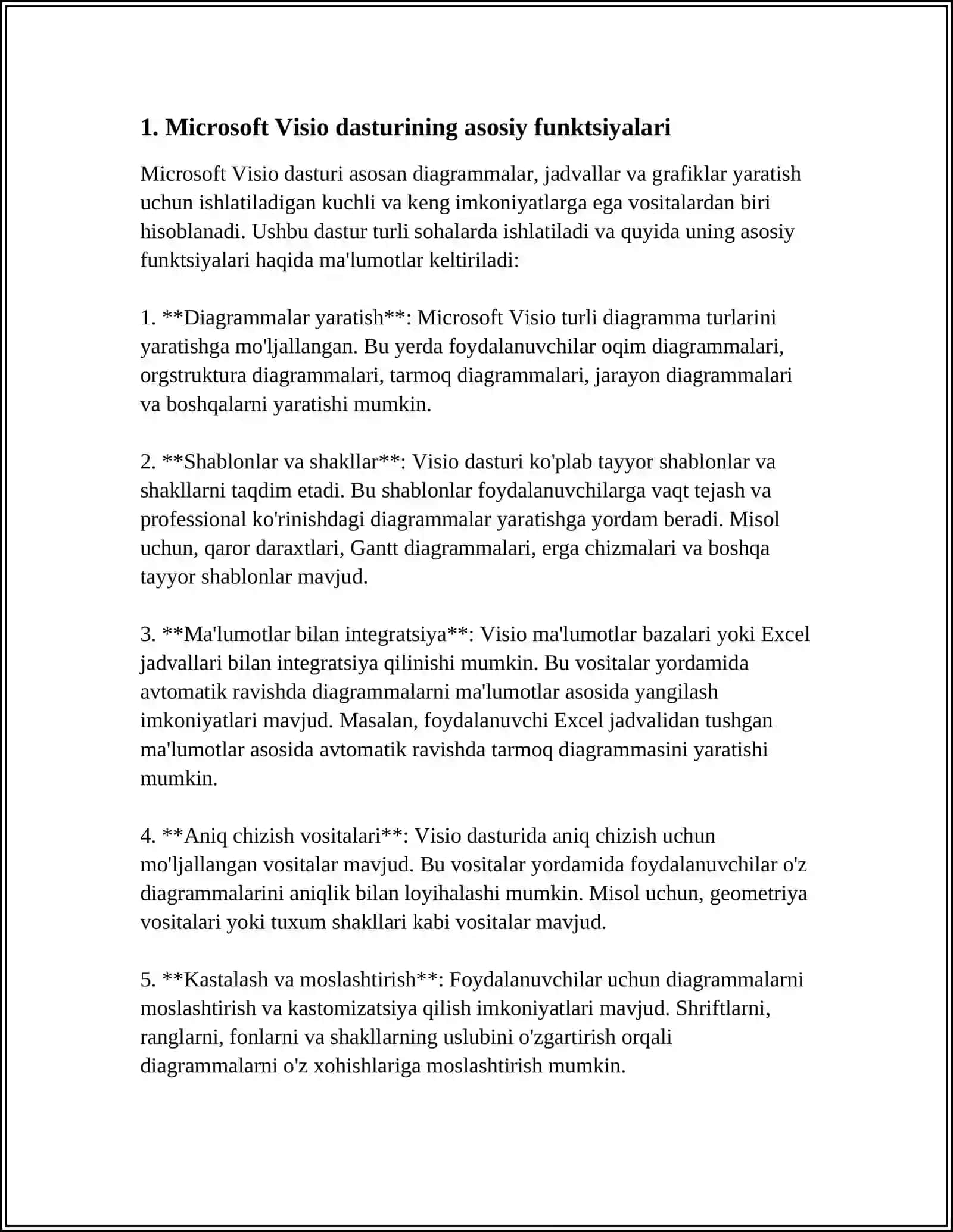 MICROSOFT VISIO DASTURI 3