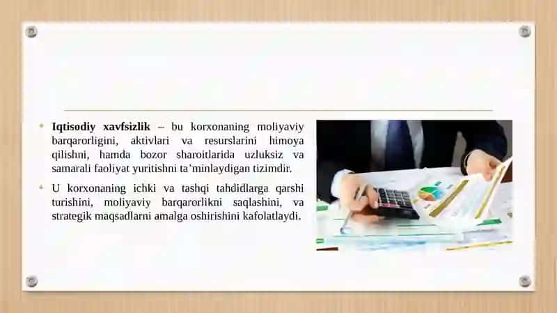 Korxonaning iqtisodiy xavfsizligi 3