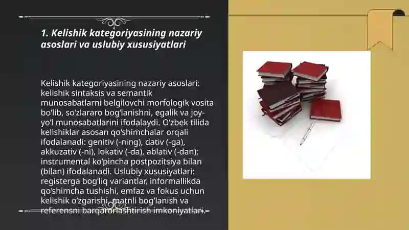 Kelishik kategoriyasi va ularning uslubiy xususiyatlari 3