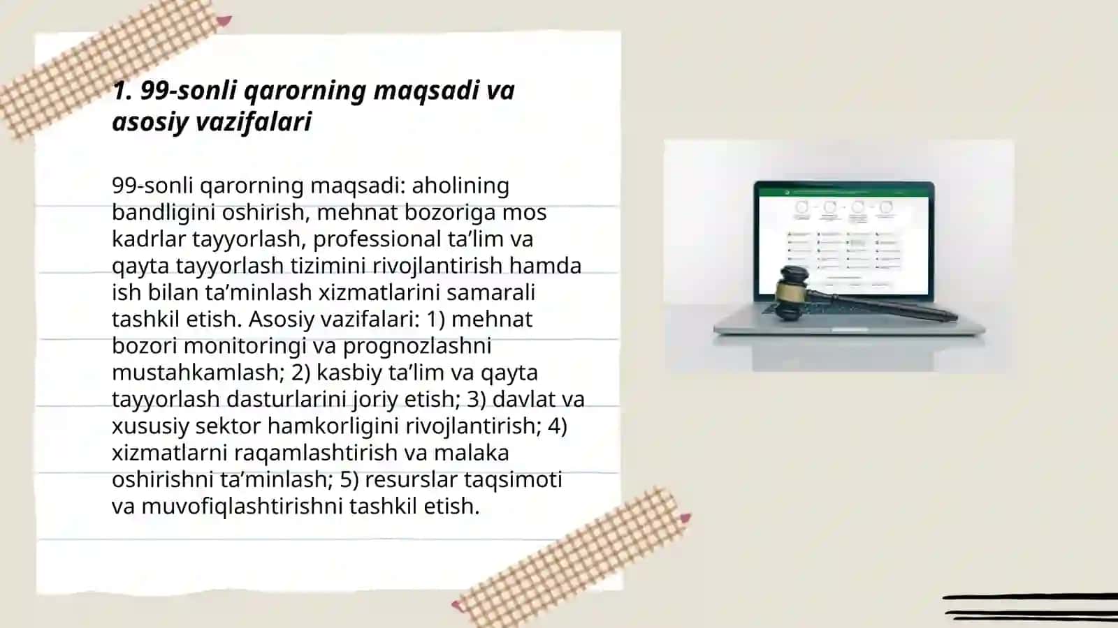 Ózbekston Respublikasi Vazirlar Mahkamasining 2022-yil 7-martdagi 99-sonli qarori 3