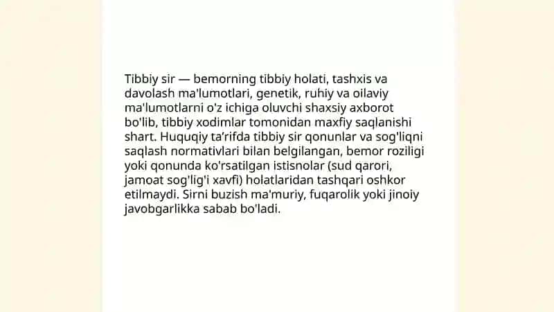 Tibbiy sirning etik va huquqiy jihatlari 3