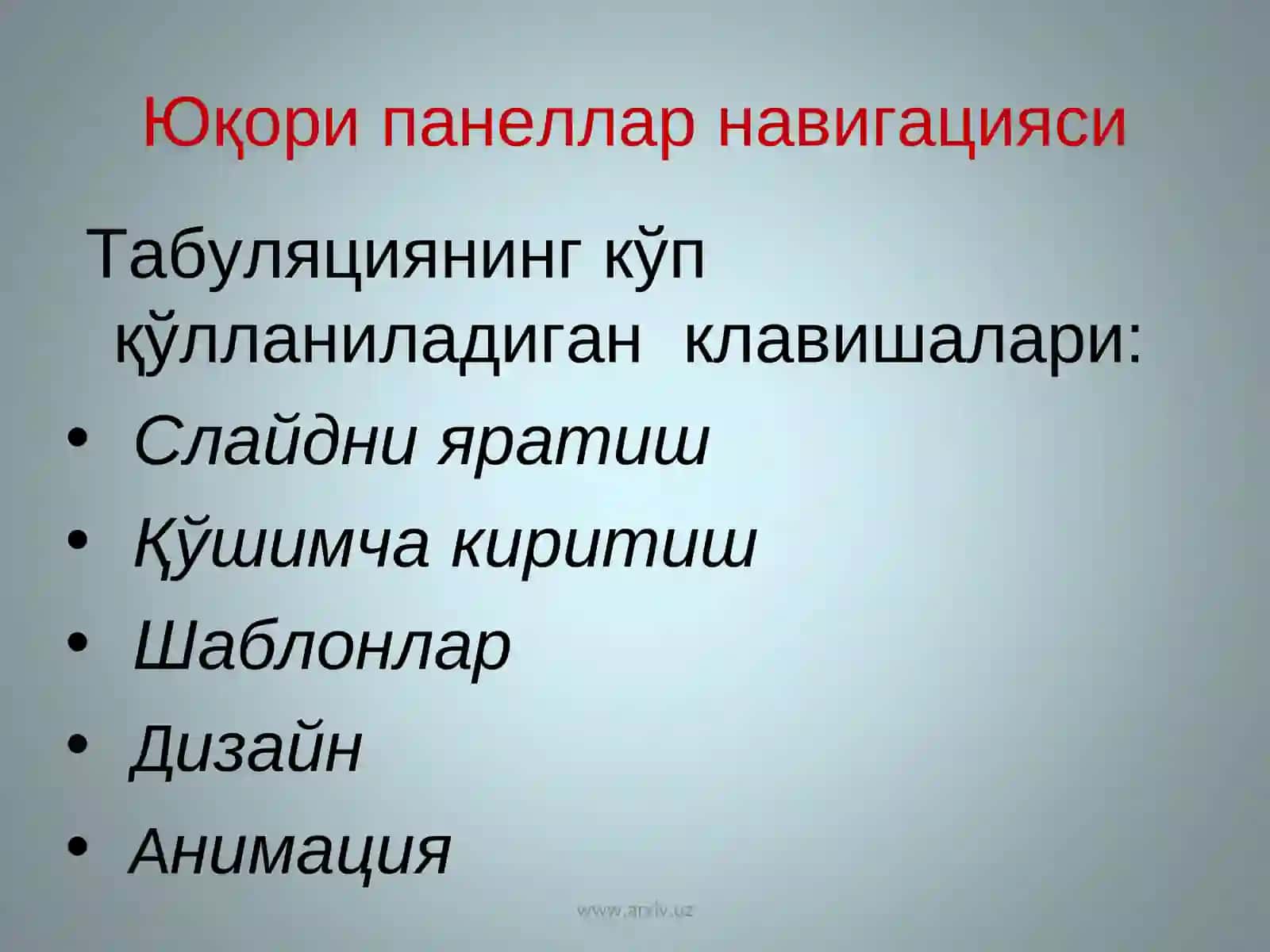 Power point dasturida multimediyali taqdimotlar yaratish 3