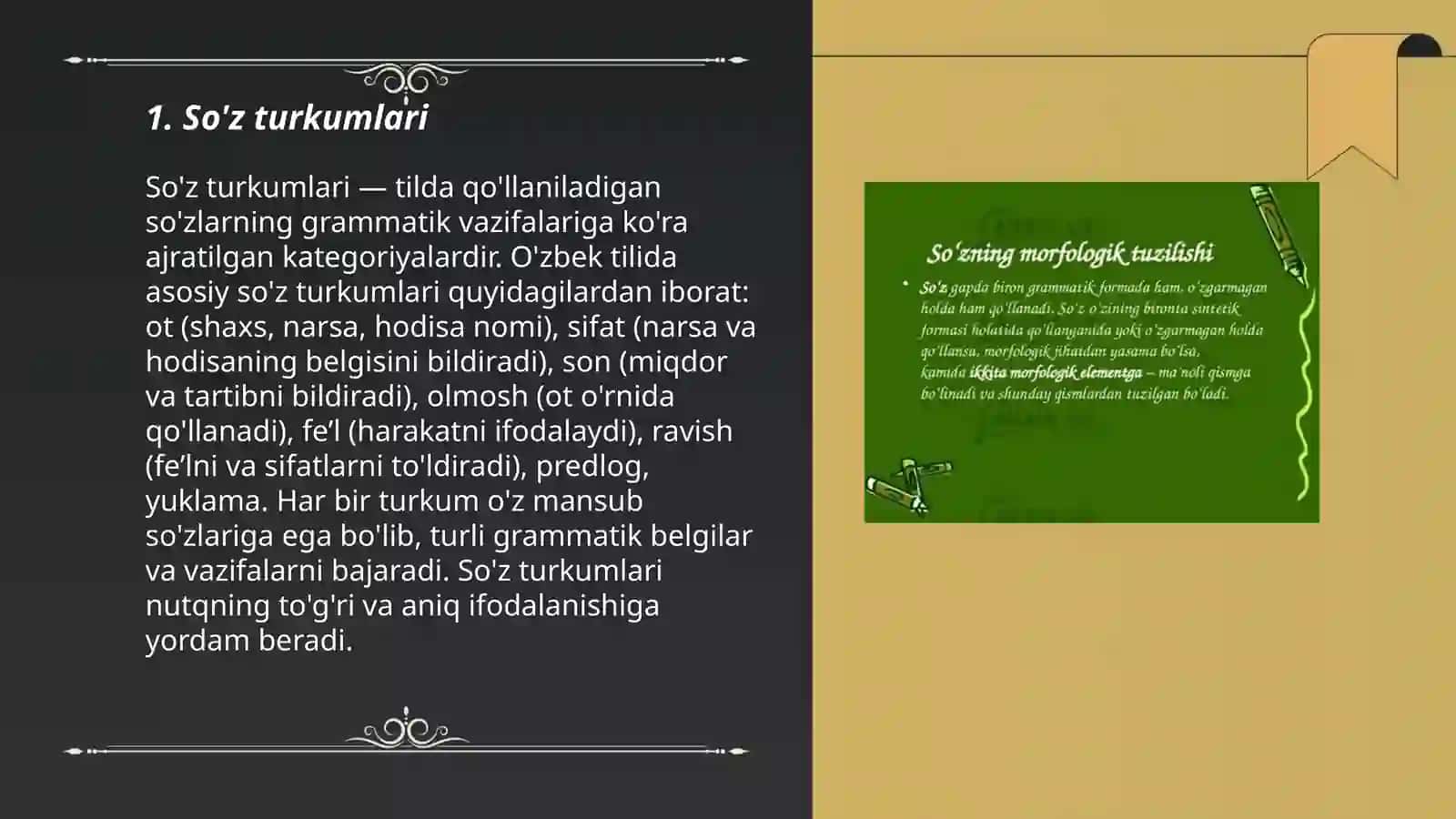Ôzbek tilining morfologik qonuniyatlari 3