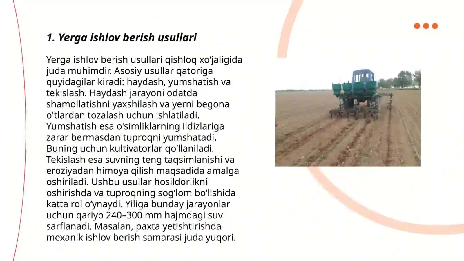 Yerga ishlov berish usullari 3