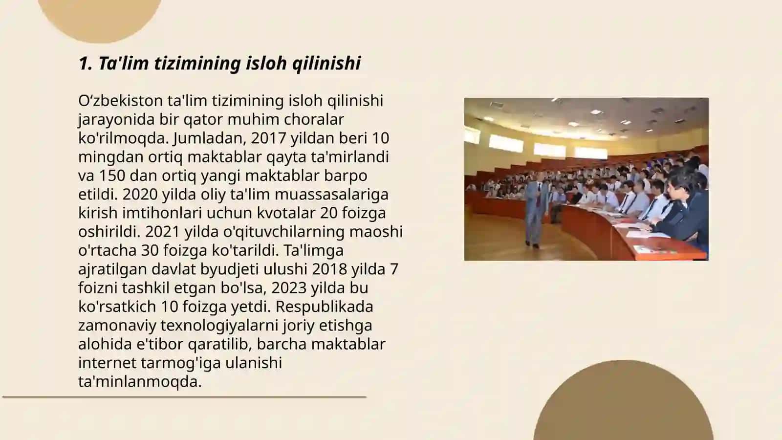 Mustaqillikning ilk yillarida ta'lim tizimidagi o'zgarishlar 3
