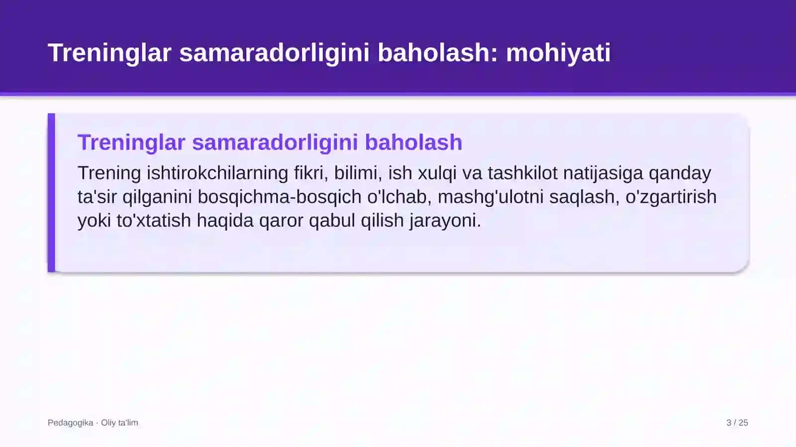 to'qimachilik korxonalarida treninglar samaradorligini baholash 3200 3